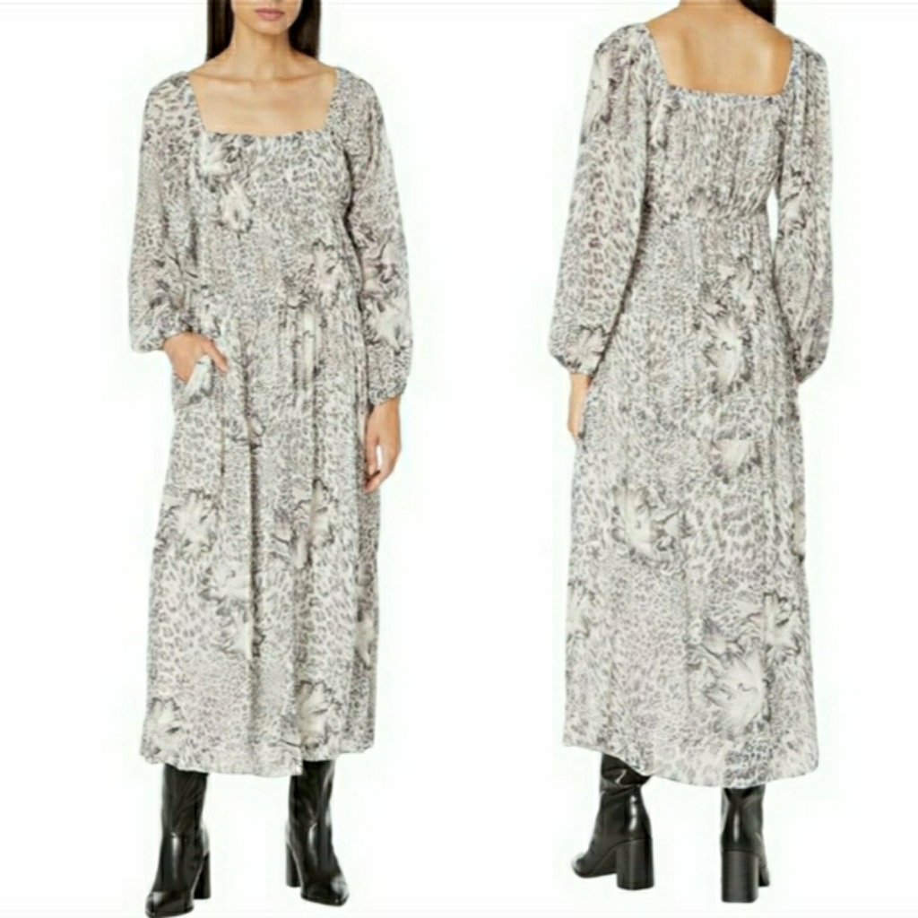 Nwt Allsaints Amara Laertes Midi Maxi Dress Size 10 Ecru White